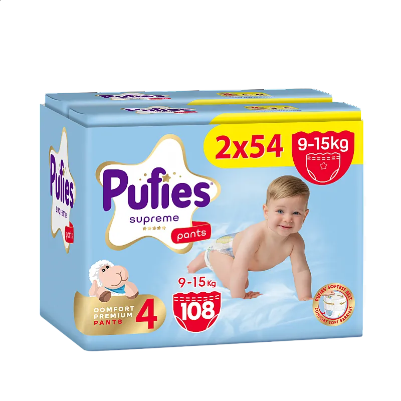 Pufies Supreme Гащички за еднократна употреба 4 9-15кг 108бр.