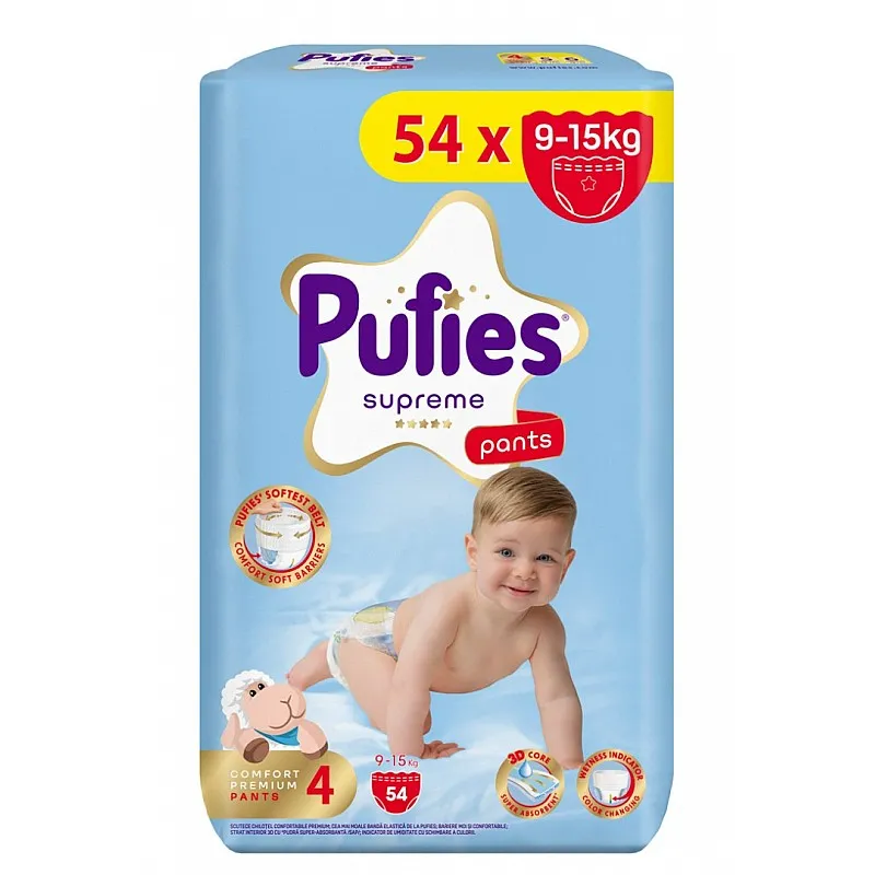 Pufies Supreme Giant Pack Гащички за еднократна употреба 4 9-15кг 54бр.