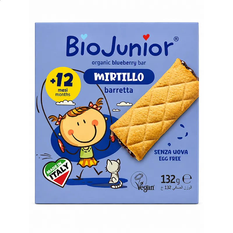 BioJunior БИО Бебешки бисквити с боровинка 12м. 132г