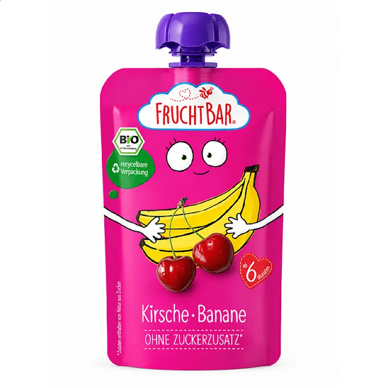 Fruchtbar Био Пюре череша и банан 6м. 120g