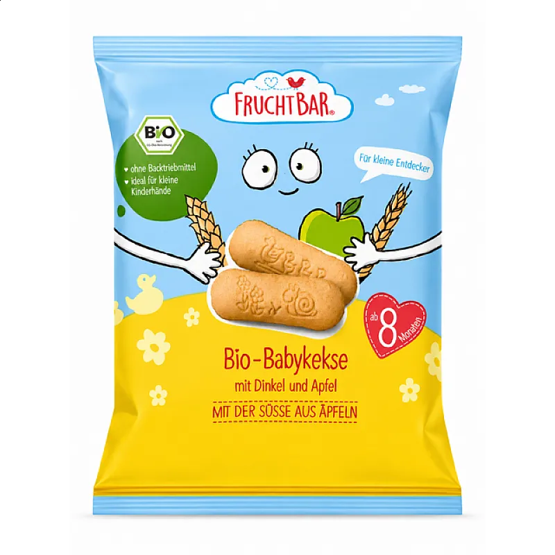 Fruchtbar Био Бебешки Бисквити със Спелта и Ябълка 8м. 100g