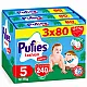 Pufies Памперс гащички 5 12-17кг 240бр. с подарък - плюшено агънце Пуфи