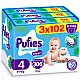 Pufies Еднократни пелени 4 9-14кг 306бр. с подарък - плюшено агънце Пуфи