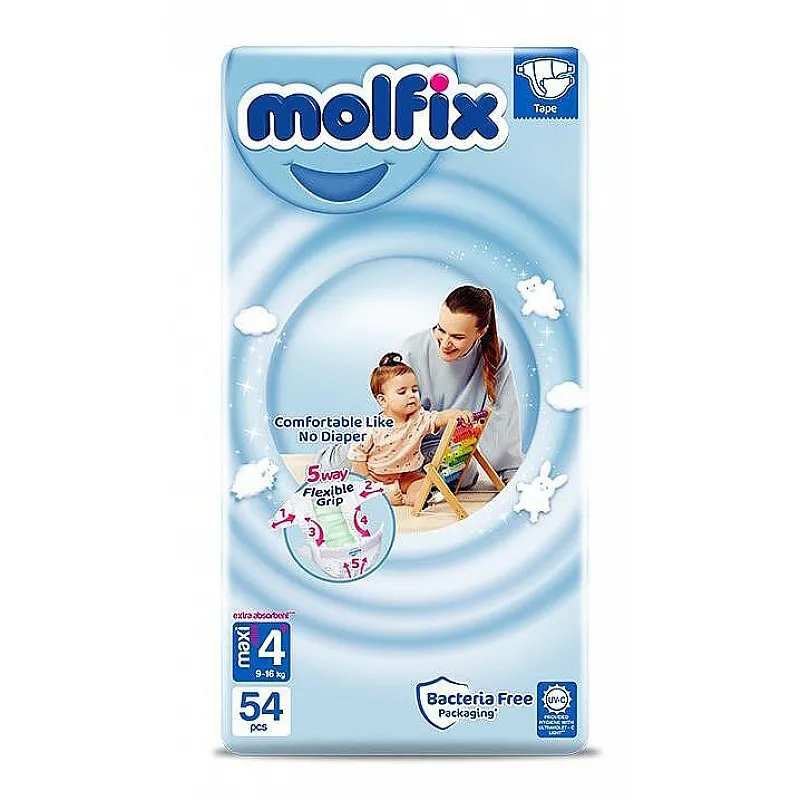 Molfix Jumbo Pack 4+ Maxi Plus 9-16кг - 54бр. Molfix Jumbo Pack 4+ Maxi Plus 9-16кг - 54бр.