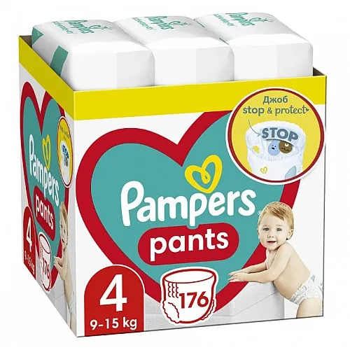 Pampers Гащички за еднократна употреба 4 Maxi 9-15 кг - 176бр.