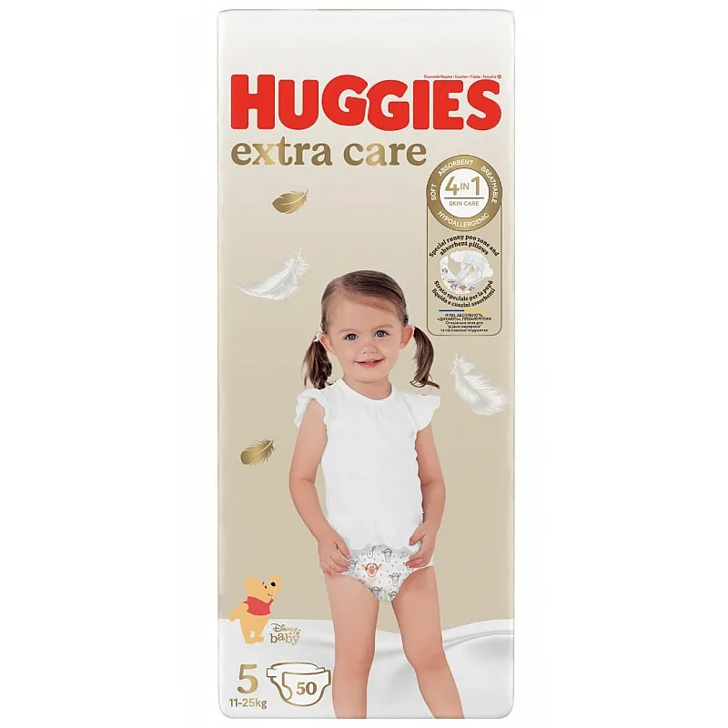 HUGGIES Памперси Extra care 5 11-25кг 50бр.