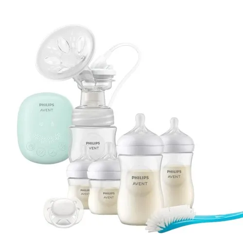 Единична електрическа помпа за изцеждане на кърма Philips AVENT Essential SCF323/11 + Комплект за новородено NATURAL RESPONSE 3.0 PP