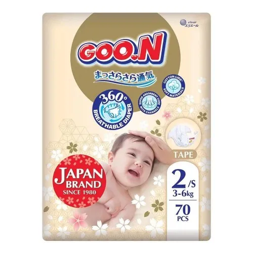 Еднократни бебешки пелени Goo.N Premium Soft 2 3-6кг 70бр.