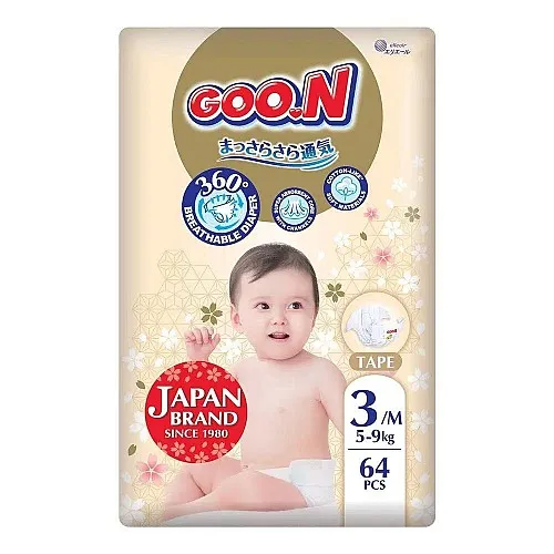 Еднократни бебешки пелени Goo.N Premium Soft 3 5-9кг 64бр.