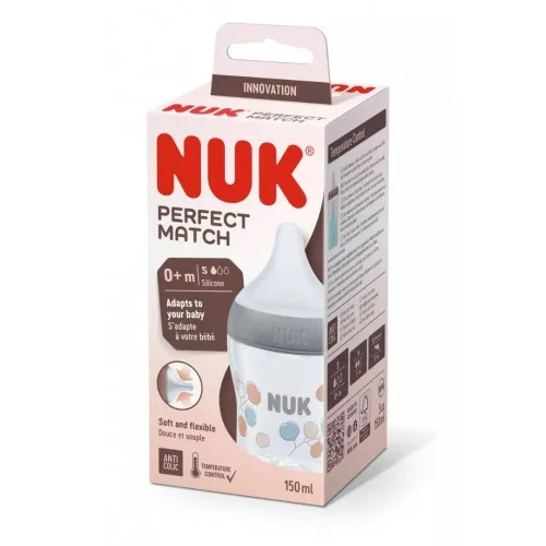 NUK Perfect Match Шише РР 150мл. със силиконов биберон за хранене S, 0+мес. Клонче