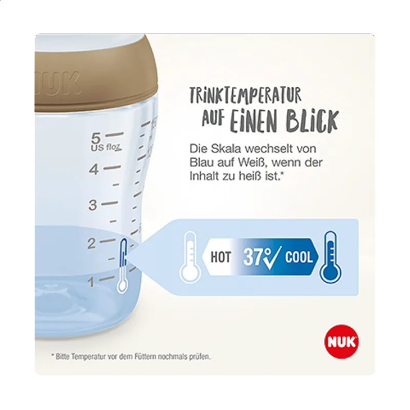 NUK Perfect Match Шише РР 260мл.  със силиконов биберон за хранене M, 3+ мес. Сърце