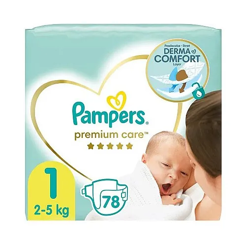 Pampers Premium Care 1 Newborn 2-5 кг  - 78бр.