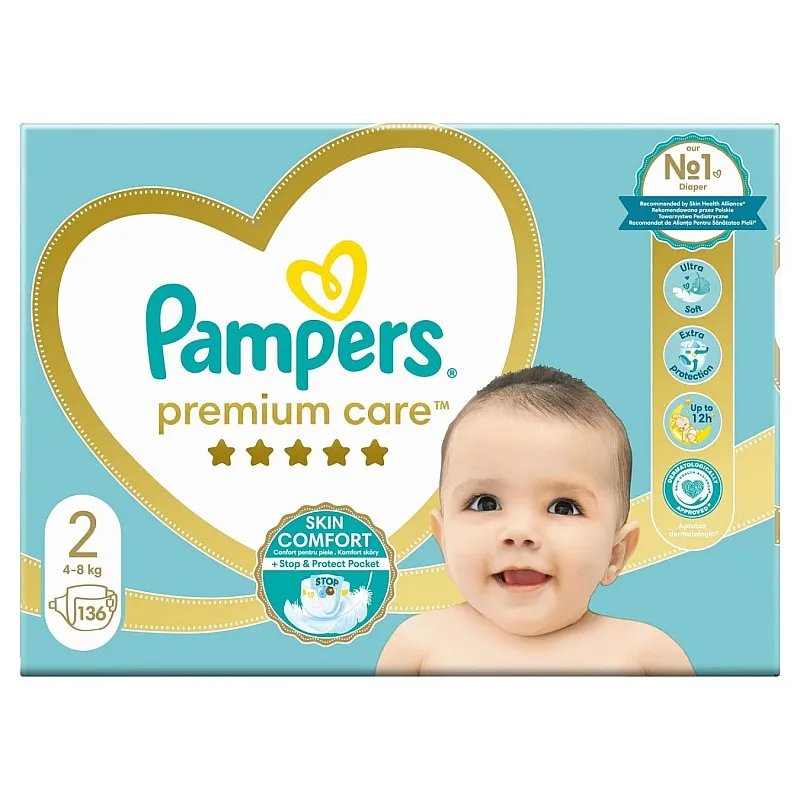 Pampers Premium Care 2 Mini 4-8 кг  - 136бр.