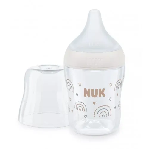 NUK Perfect Match Шише РР 150мл. със силиконов биберон за хранене S, 0+мес. Дъга