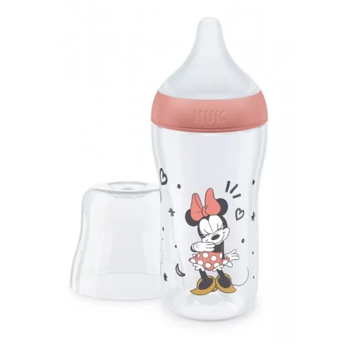 NUK Perfect Match Шише РР 260мл. със силиконов биберон за хранене M, 3+ мес. Minnie червено