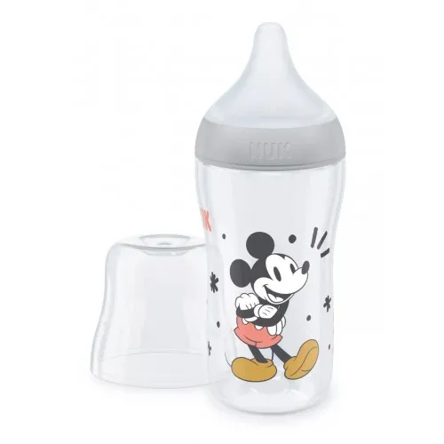NUK Perfect Match Шише РР 260мл. със силиконов биберон за хранене M, 3+ мес. Mickey сиво