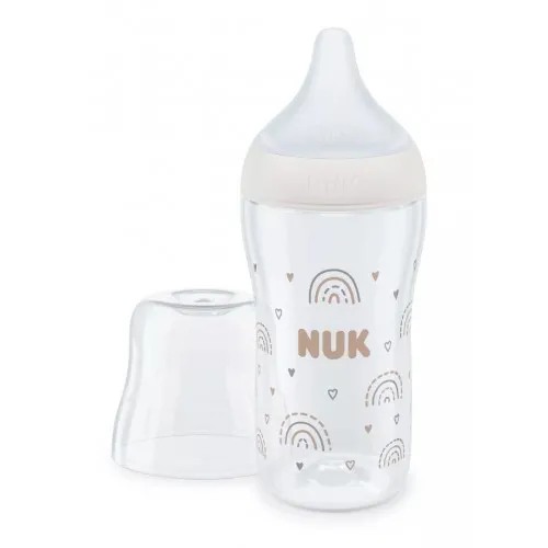 NUK Perfect Match Шише РР 260мл. със силиконов биберон за хранене M, 3+ мес. Дъга