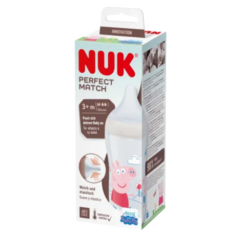 NUK Perfect Match Шише РР 260мл. със силиконов биберон M, 3+мес. Peppa Pig