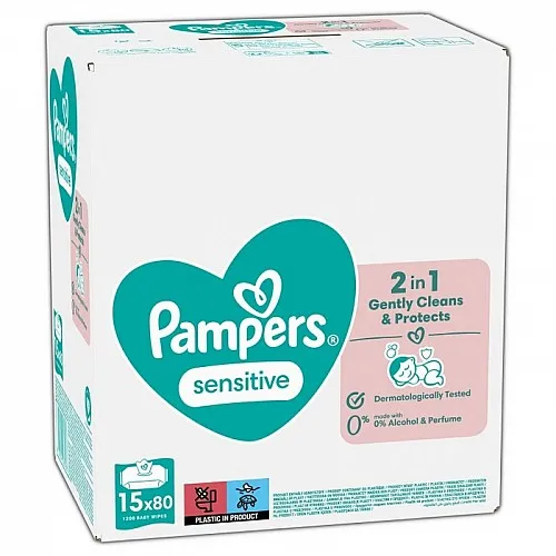 Pampers Мокри кърпи Sensitive 15х80бр. Pampers Мокри кърпи Sensitive 15х80бр.