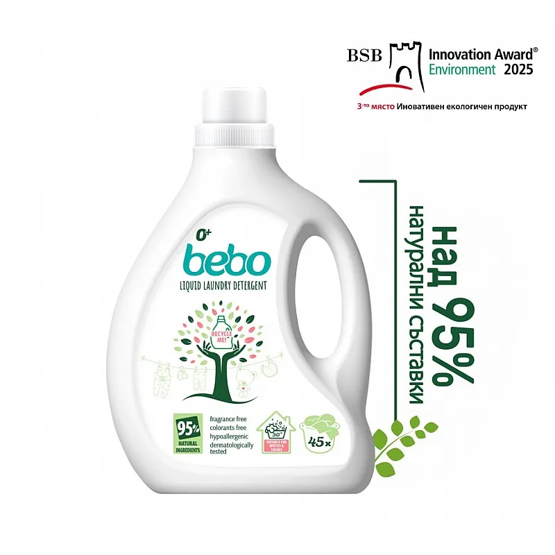 Бебо Еко Течен перилен препарат без аромат 1,8л Бебо Еко Течен перилен препарат без аромат 1,8л