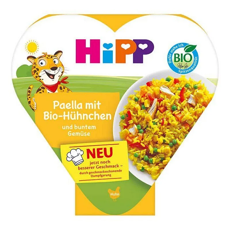 Hipp Био пюре Паеля зеленчуци и пиле 12м. 250г