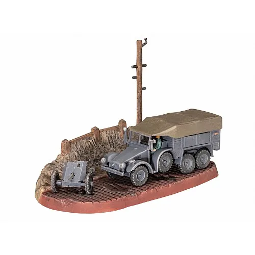 Сглобяем модел, Revell, Стартов комплект камион Круп Протце KFZ 69 3.7см, 61 части