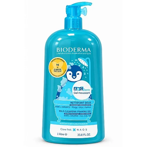 Bioderma ABCDerm Почистващ измивен гел за бебета и деца 1000мл