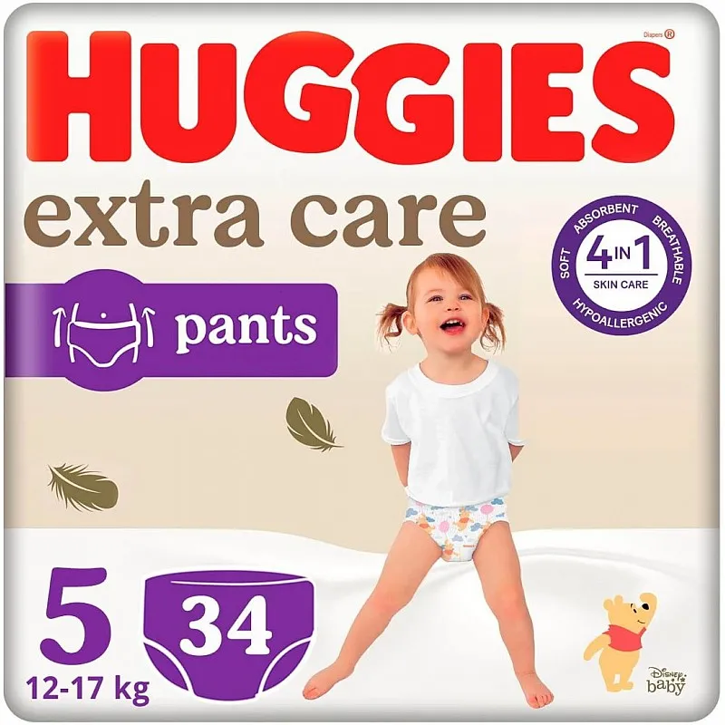 HUGGIES ELIT SOFT Памперс гащи за еднократна употреба 5 12-17кг 34бр.