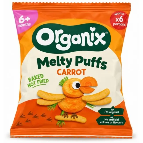 Organix Топящи се морковени пуфчета 6м. 20г