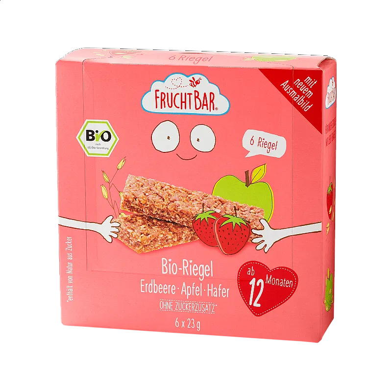 Био мюсли бар с Ягода и Ябълка Fruchtbar 12м. 6х23г