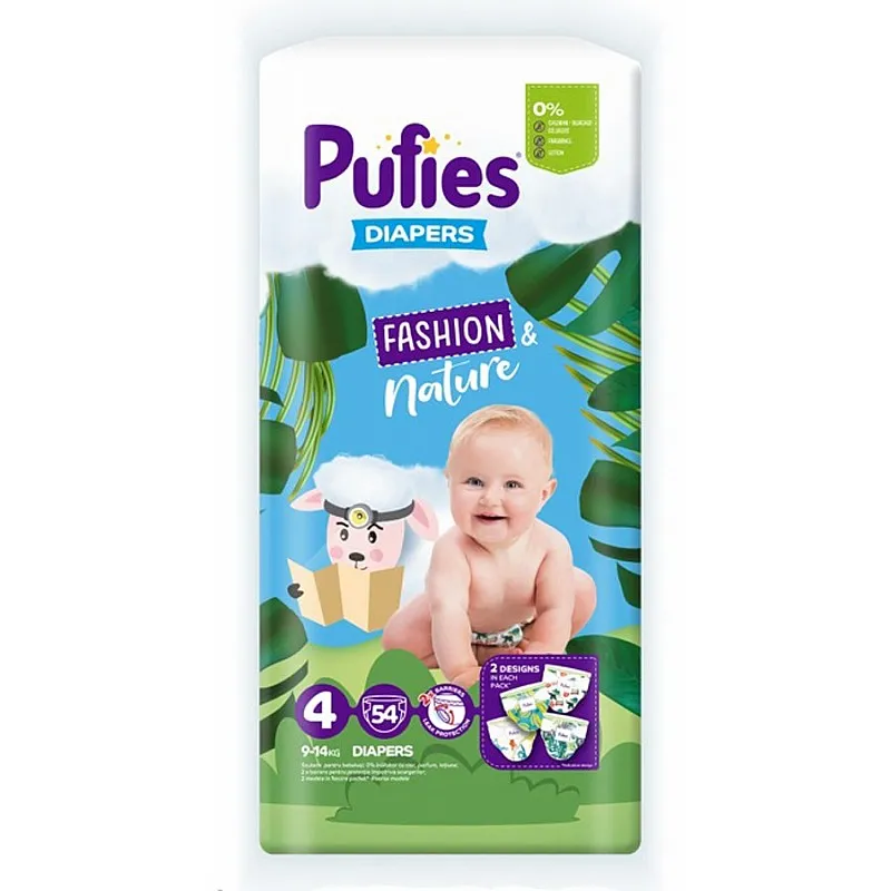 Pufies Пелени Fashion & Nature 4 9-14кг 54бр.