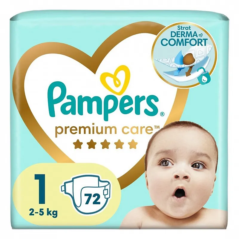 Pampers Premium Care 1 Newborn 2-5 кг  - 72бр.