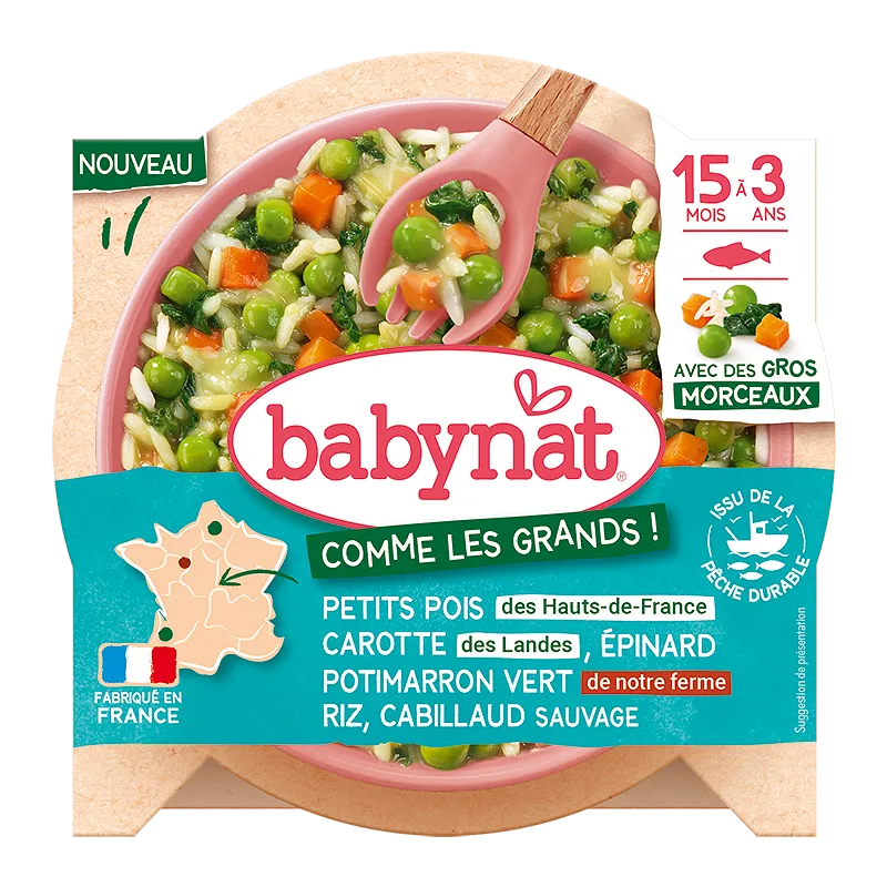 Babynat БИО Меню Зеленчуци с Треска 15м. купичка 200г