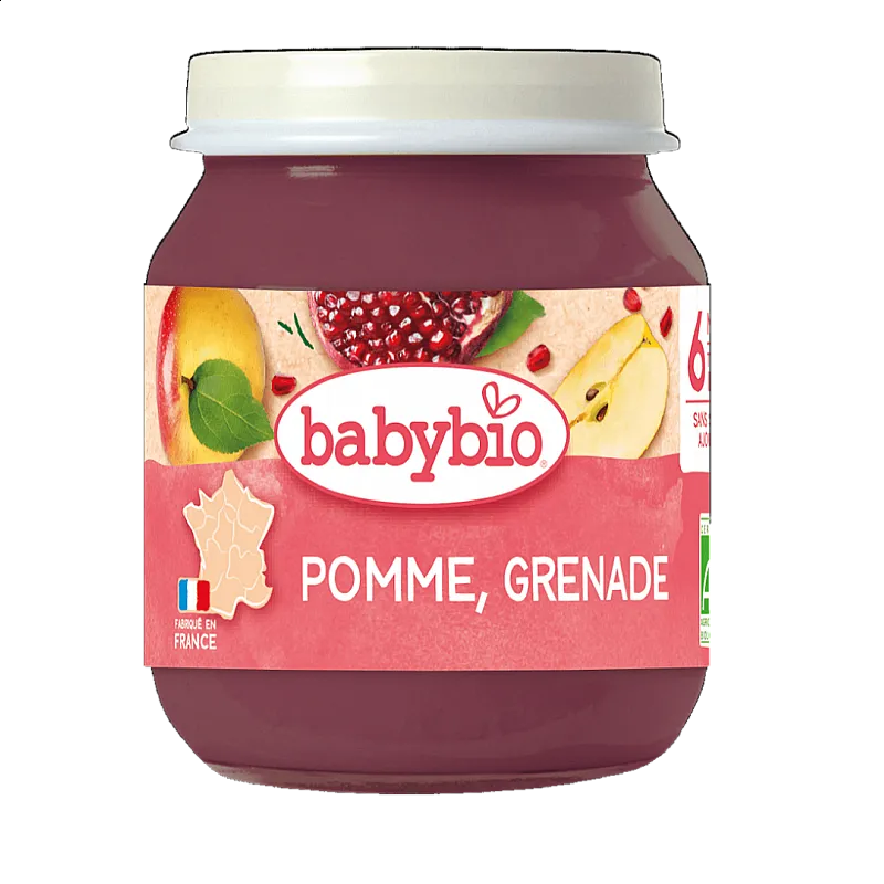 Babybio БИО Плодово пюре Ябълка и НАР 6м. 130г