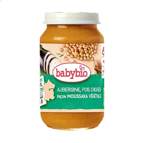 Babybio Био Пюре Вегетарианска мусака с патладжан и нахут 6м. 200г