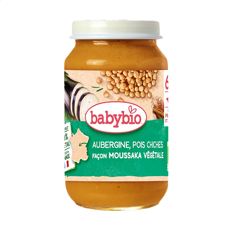Babybio Био Пюре Вегетарианска мусака с патладжан и нахут 6м. 200г