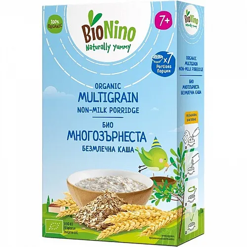 BioNino Био Безмлечна многозърнеста каша за бебета 7м. 200г