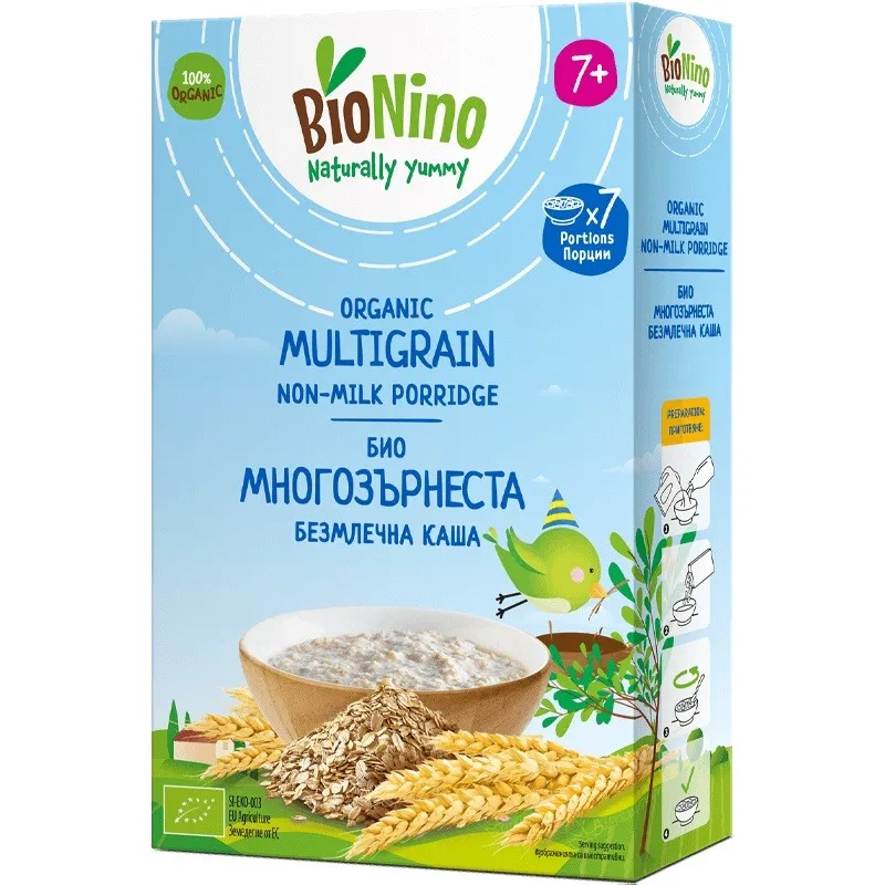 BioNino Био Безмлечна многозърнеста каша за бебета 7м. 200г