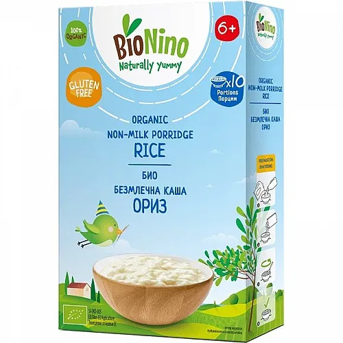 BioNino Био Безмлечна оризова каша за бебета 6м. 200г