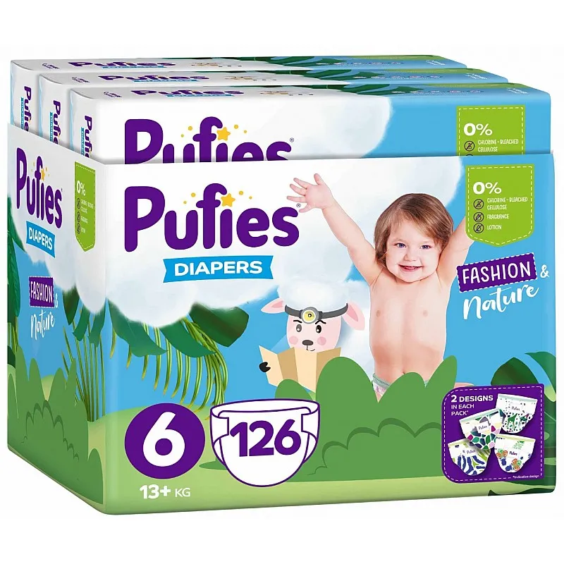 Pufies Пелени Fashion & Nature 6 13+кг 126бр.