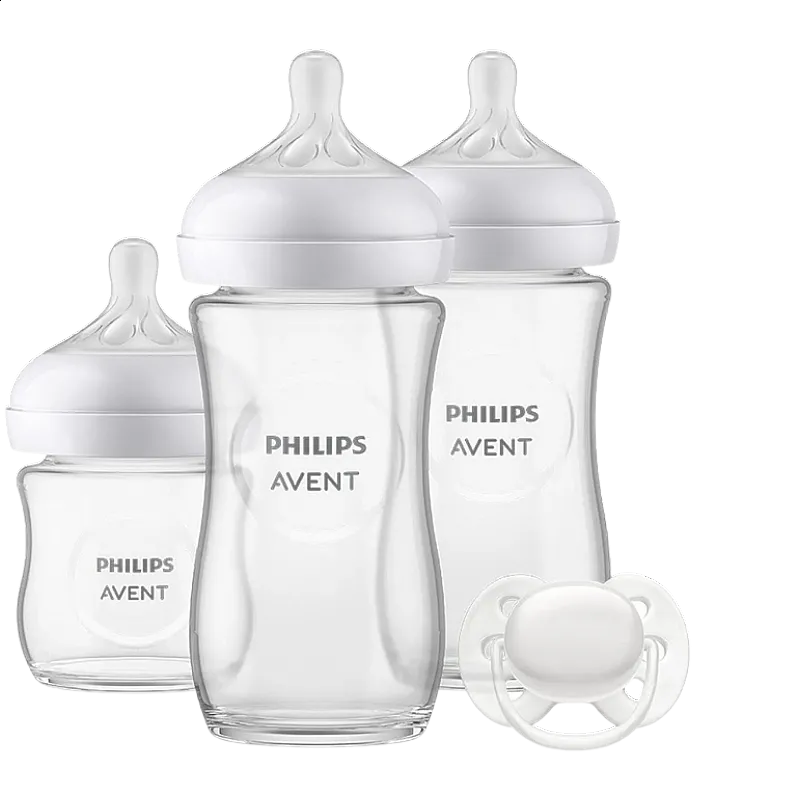 AVENT Електрически стерилизатор Advanced + Комплект за новородено Natural Response 3.0 - Залъг (0-6) + 3 Шишета - стъкло