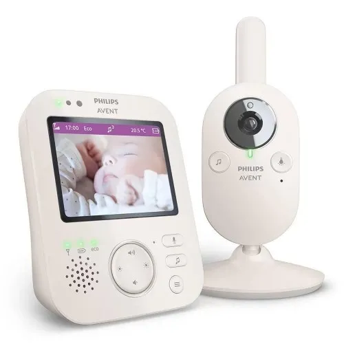 Дигитален видео бебефон Philips AVENT Premium SCD891/26 с 3,5-инчов цветен екран, нощно виждане, двустранна комуникация и термометър