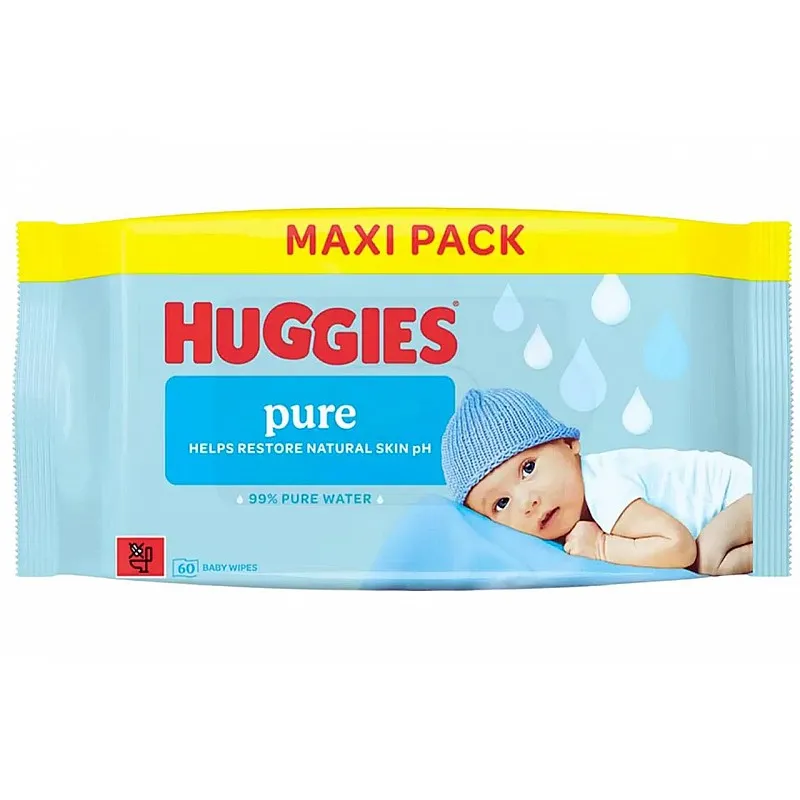 HUGGIES Мокри кърпички Pure 60бр.