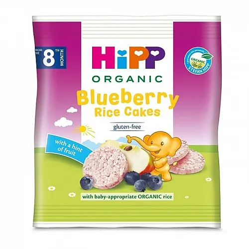 HiPP БИО Оризови бисквити с боровинки 8м. 30г