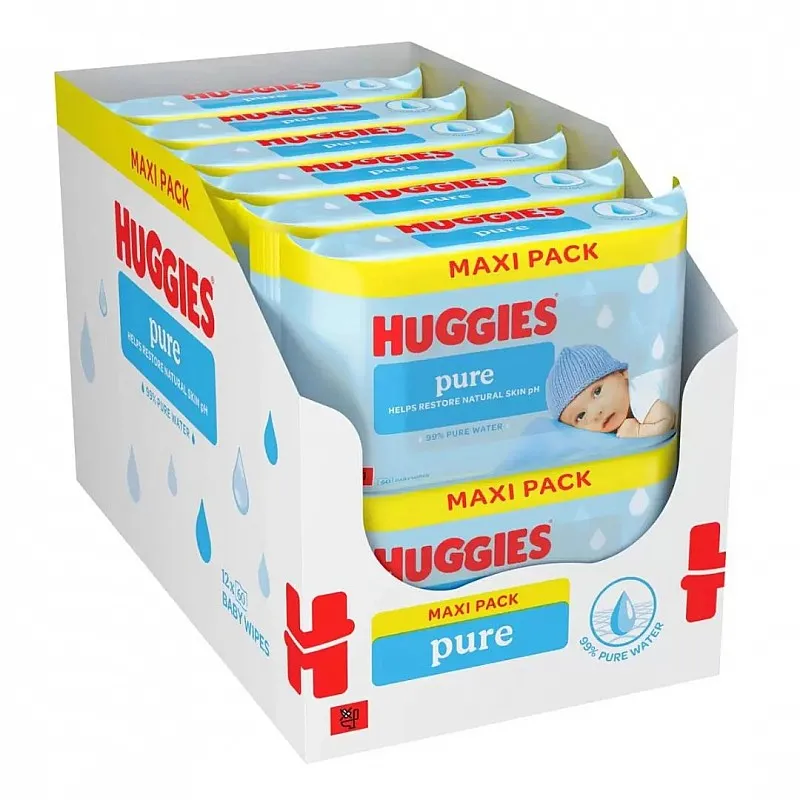 HUGGIES Мокри кърпички Pure 12х60бр.