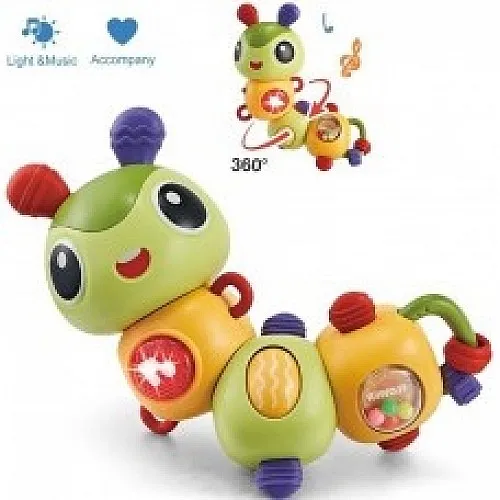 Бебешка дрънкалка Гъсеница