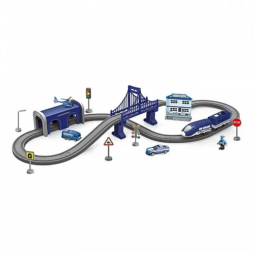 Полицейска станция с влак