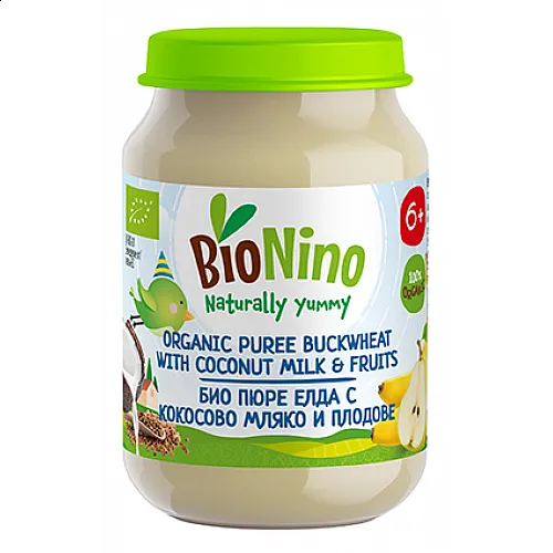 BioNino БИО Пюре Елда с плодове и кокосово мляко 6м. 190г