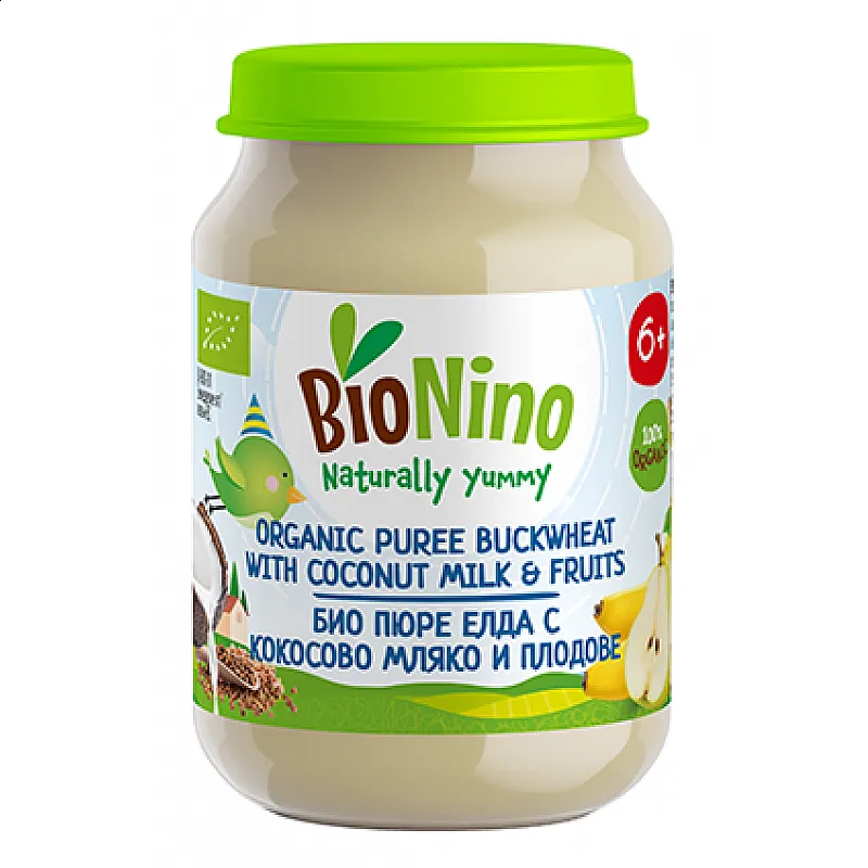 BioNino БИО Пюре Елда с плодове и кокосово мляко 6м. 190г