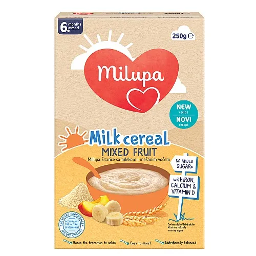 MILUPA Млечна каша плодов микс 6м 250г